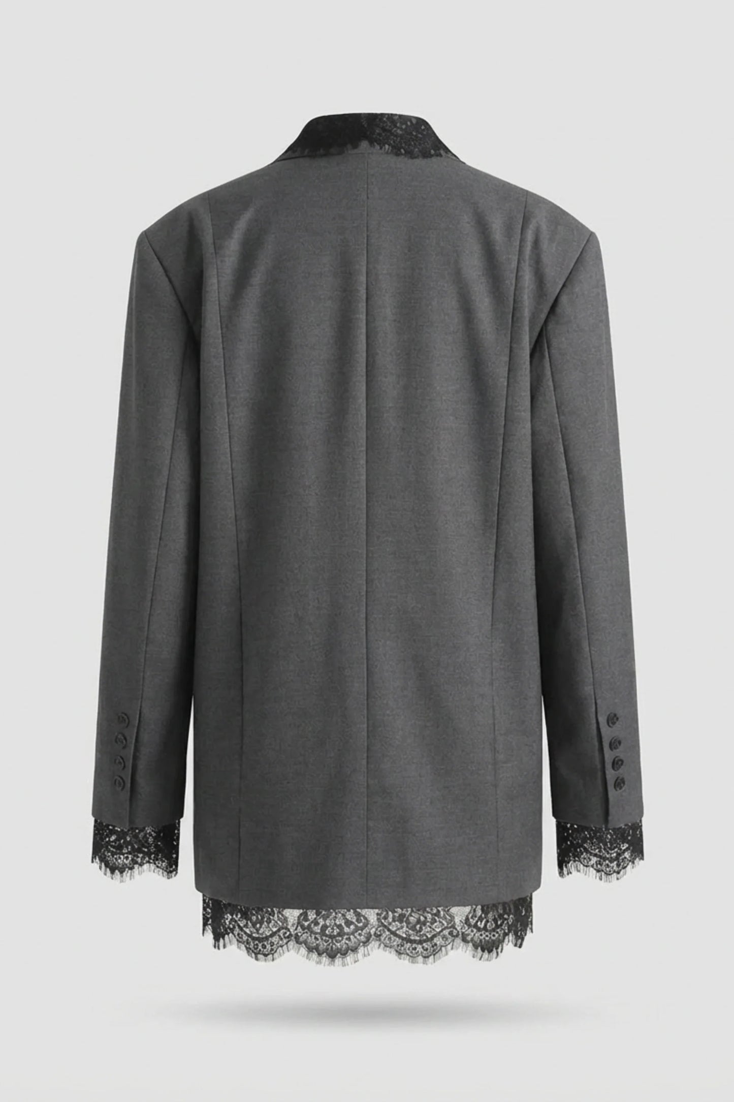 Alzya Oversized Lace Detail Blazer Grey