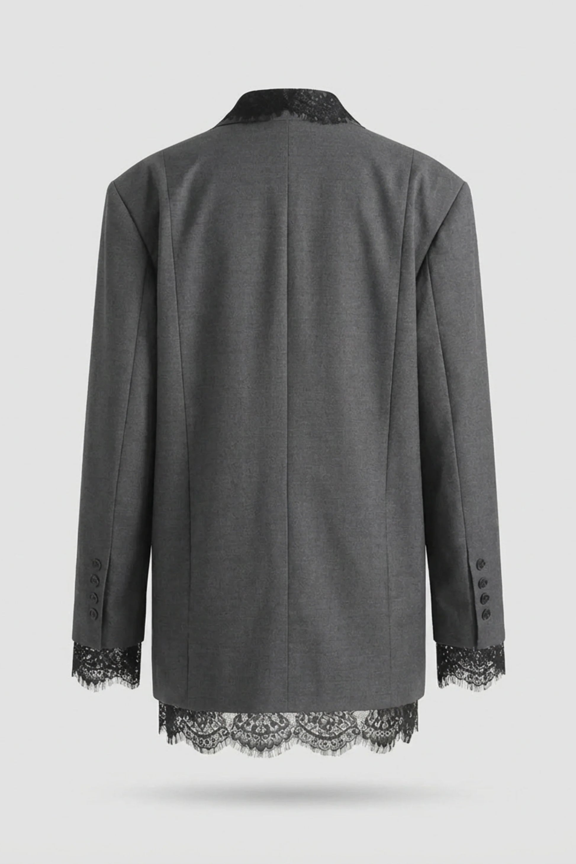 Alzya Oversized Lace Detail Blazer Grey