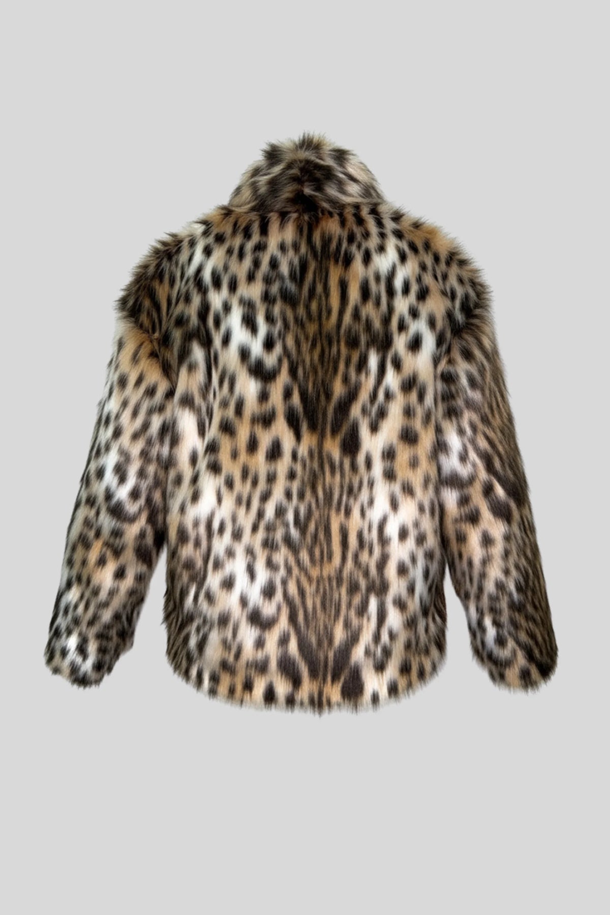 Alzya Oversized Leopard Print Faux Fur Jacket