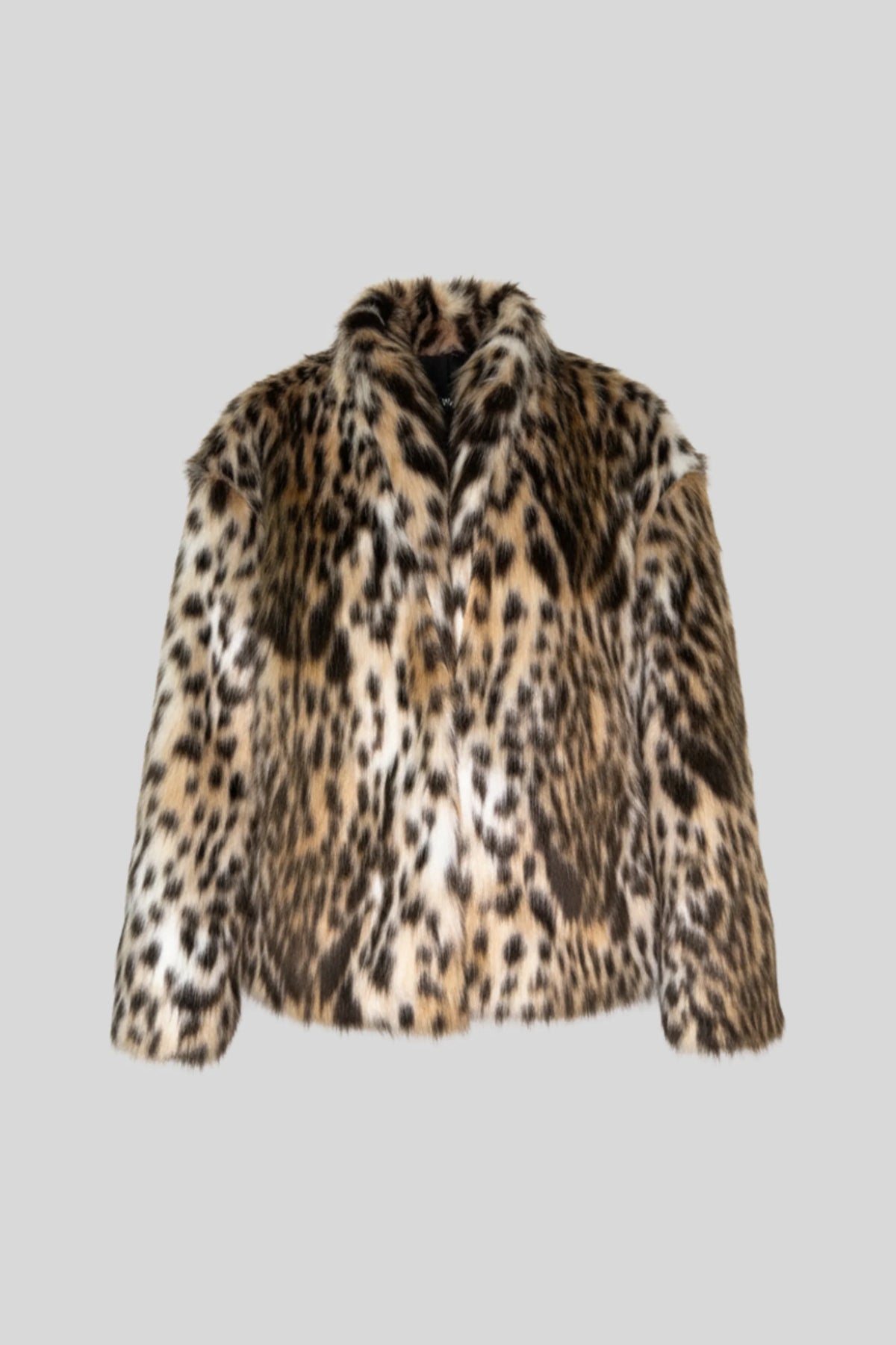 Alzya Oversized Leopard Print Faux Fur Jacket