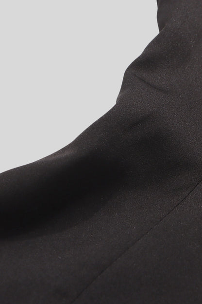 Peplum Sleeveless Top with Decorative Buttons Black