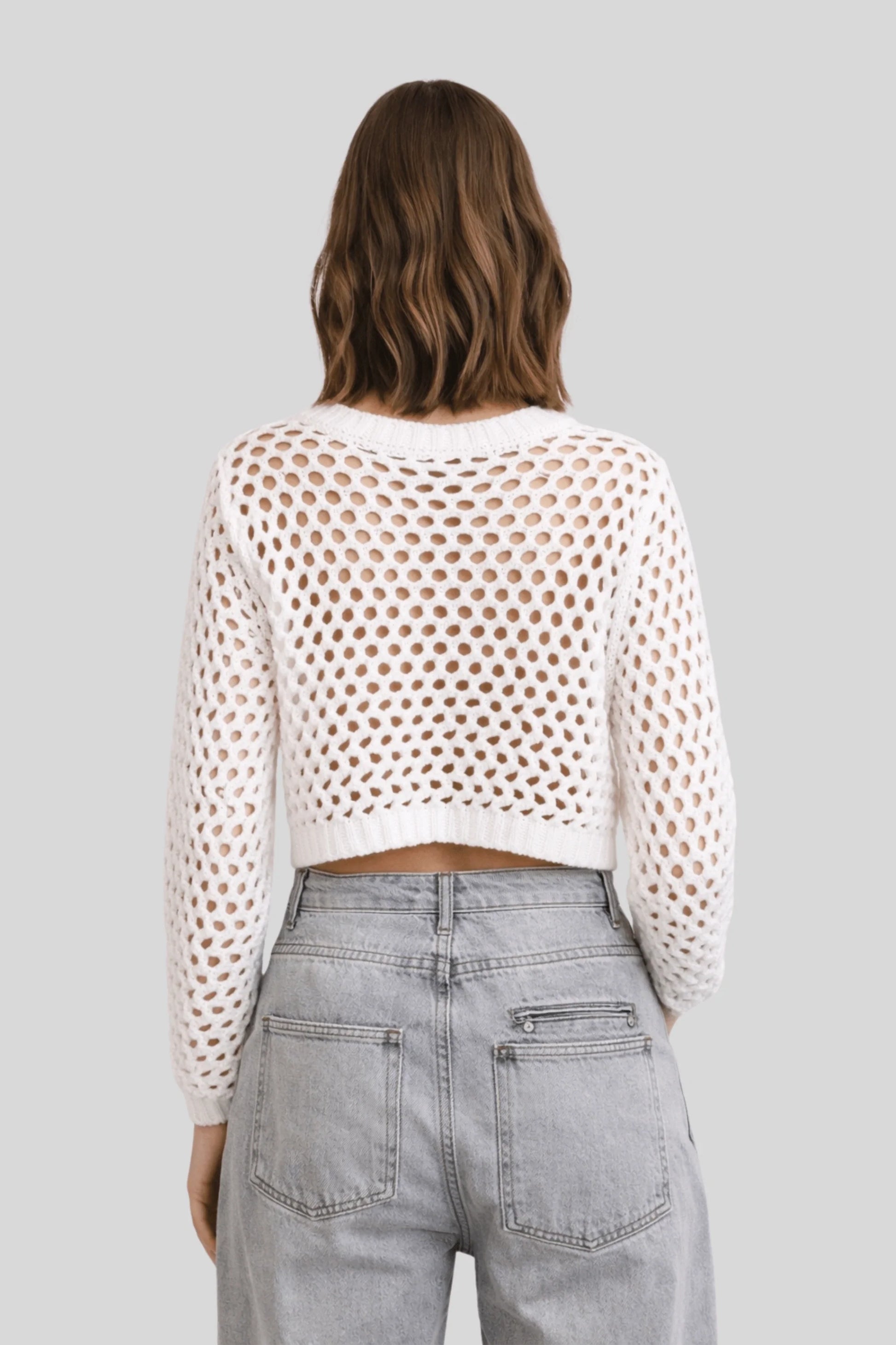Alzya_Perforated_openwork_knit_top_with_ribbed_trim