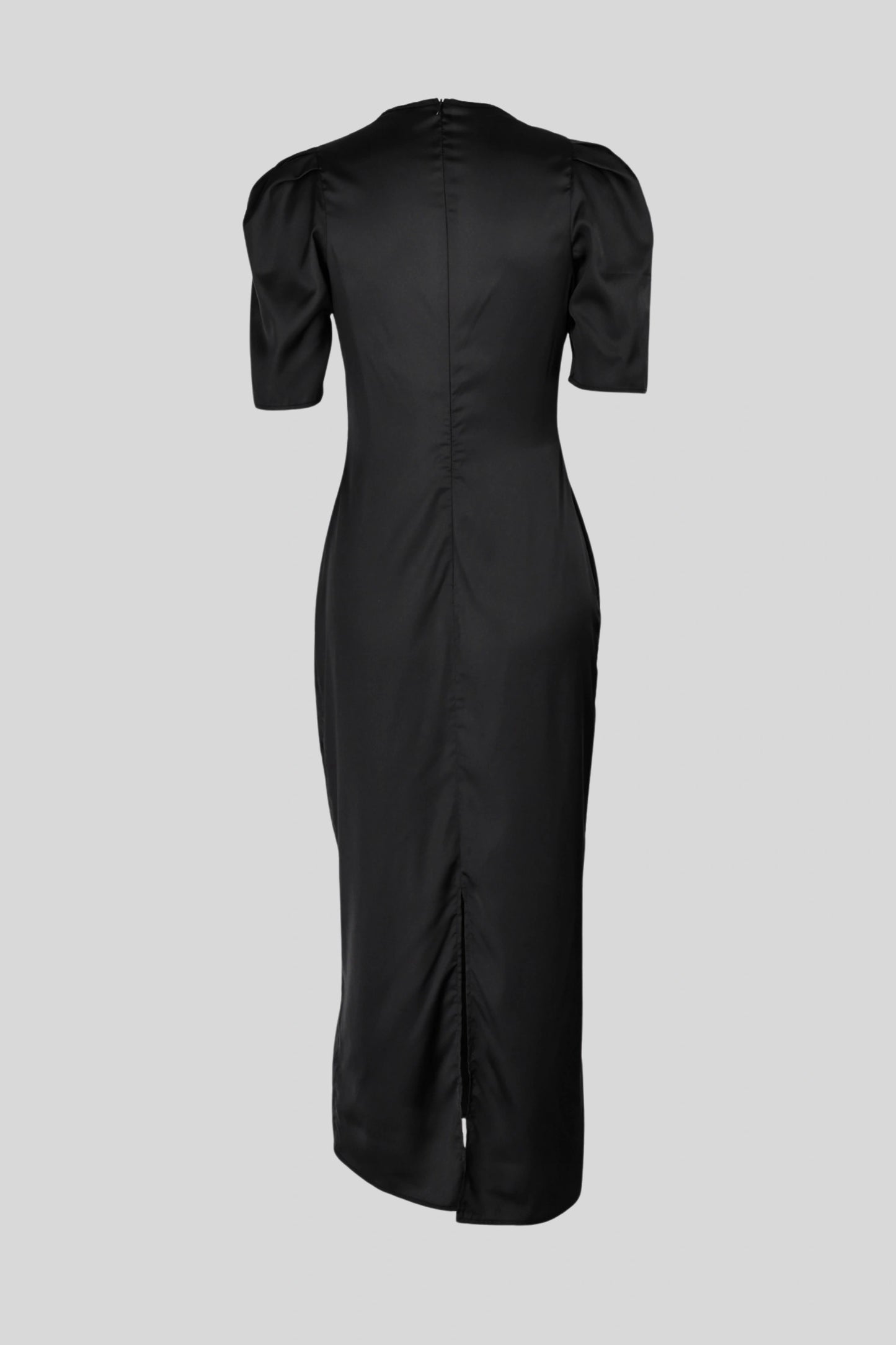 Puff Sleeve V-Neck Maxi Dress Color: