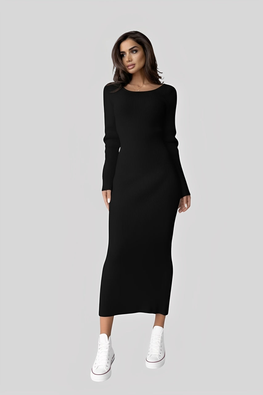 Alzya Reversible Knit Dress_Black