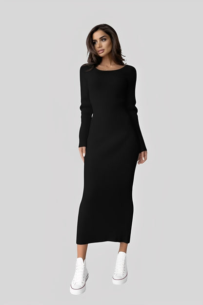 Alzya Reversible Knit Dress_Black