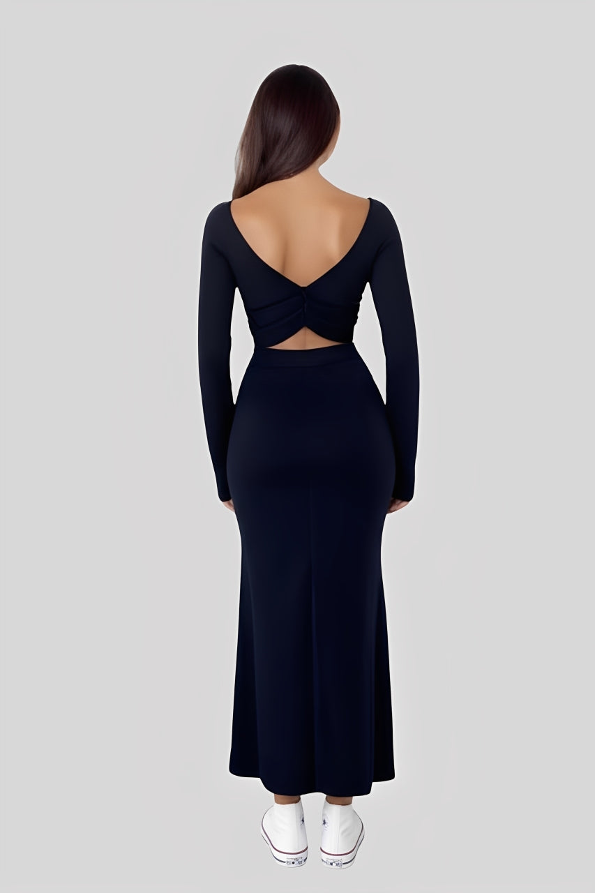 Alzya Reversible Knit Dress_Black