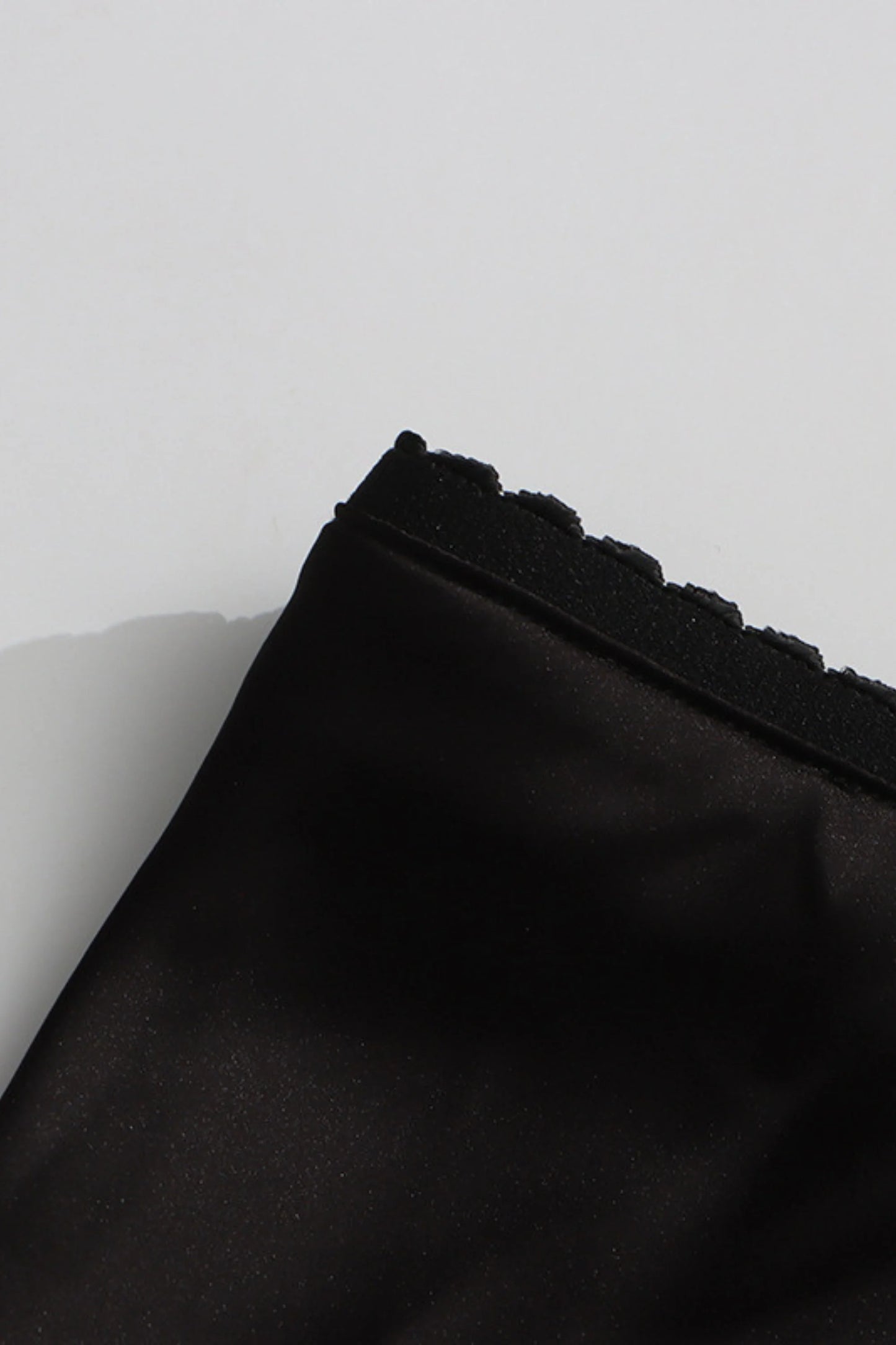 Satin Lace Slit Midi Skirt Black