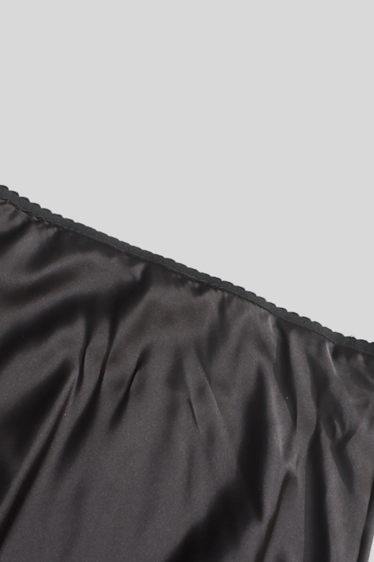 Satin Lace Slit Midi Skirt Black