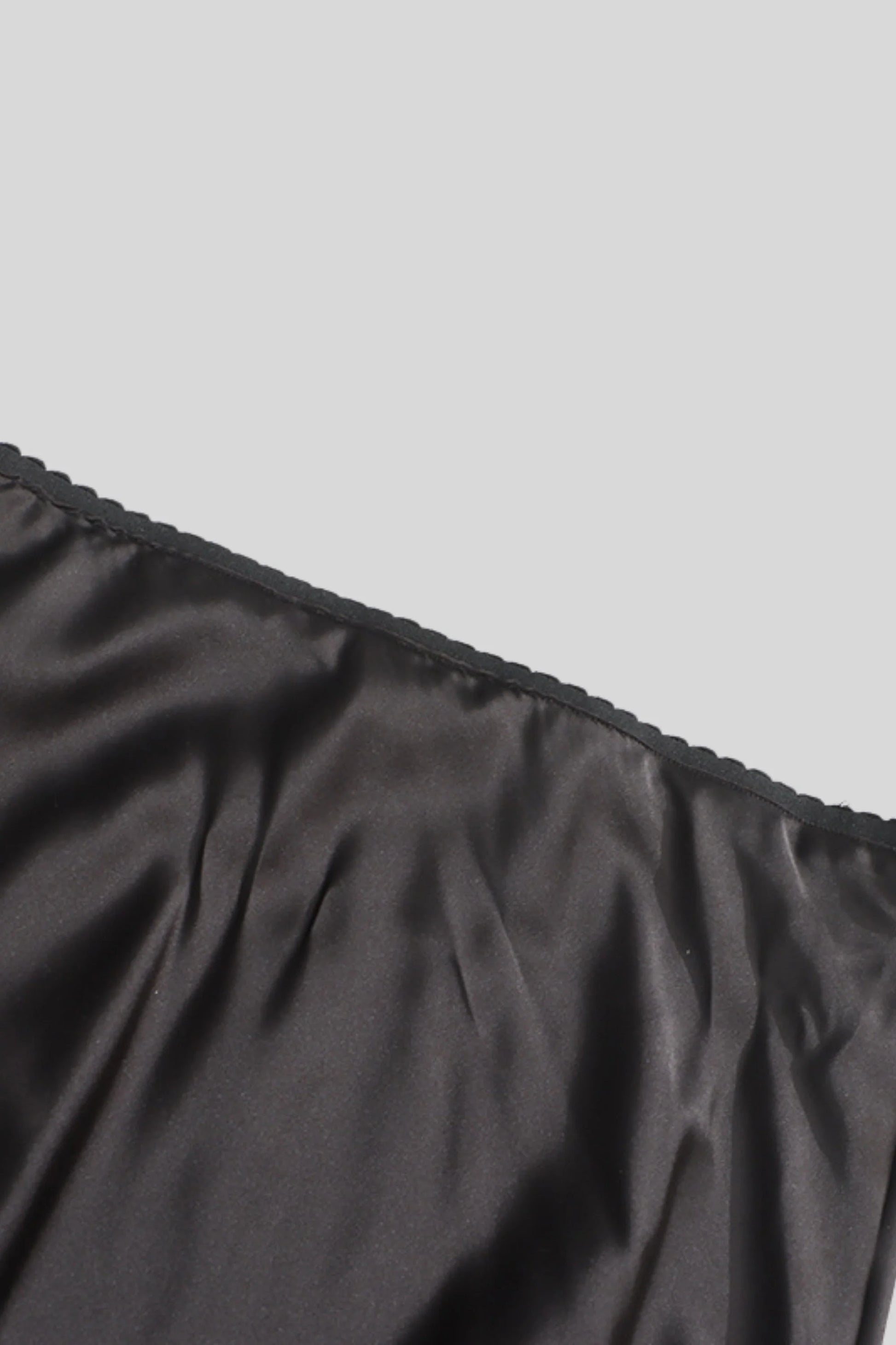 Satin Lace Slit Midi Skirt Black