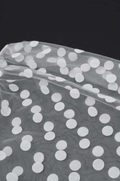 Sheer Polka Dot Top That Flatters Every Shoulder White