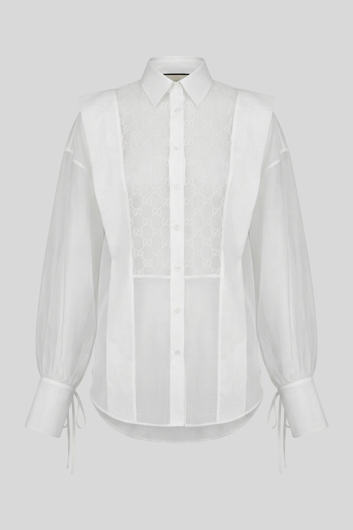 Sheer Tencel Long Sleeve Blouse Color: