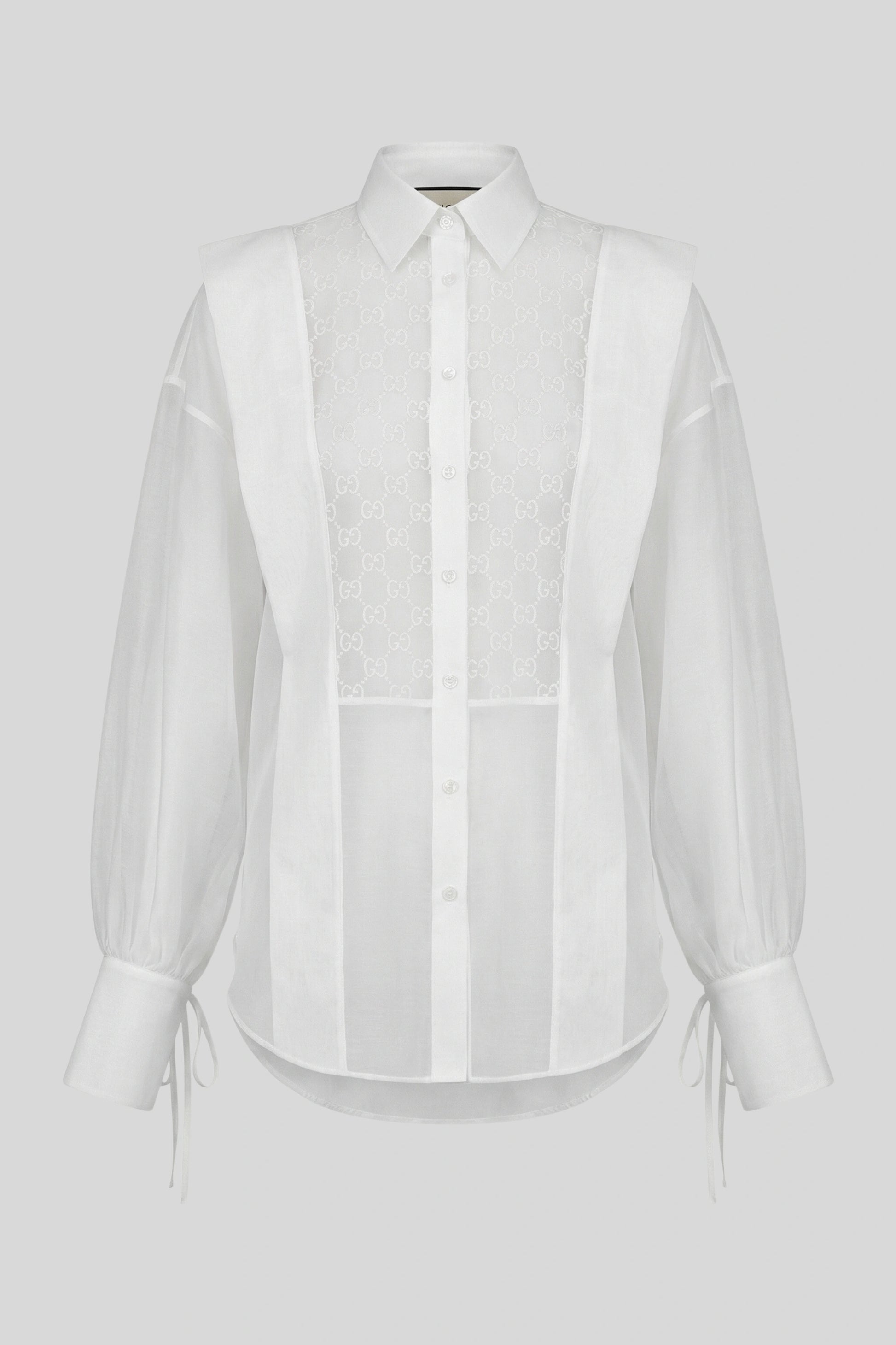 Sheer Tencel Long Sleeve Blouse Color: