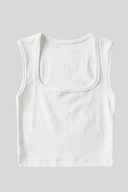 Alzya Fitted cropped tank top with square neckline