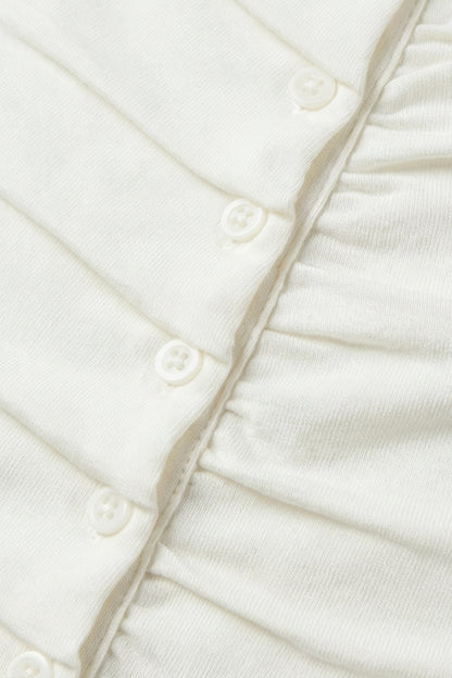 Alzya Sleeveless Ruched V-Neck Top_white