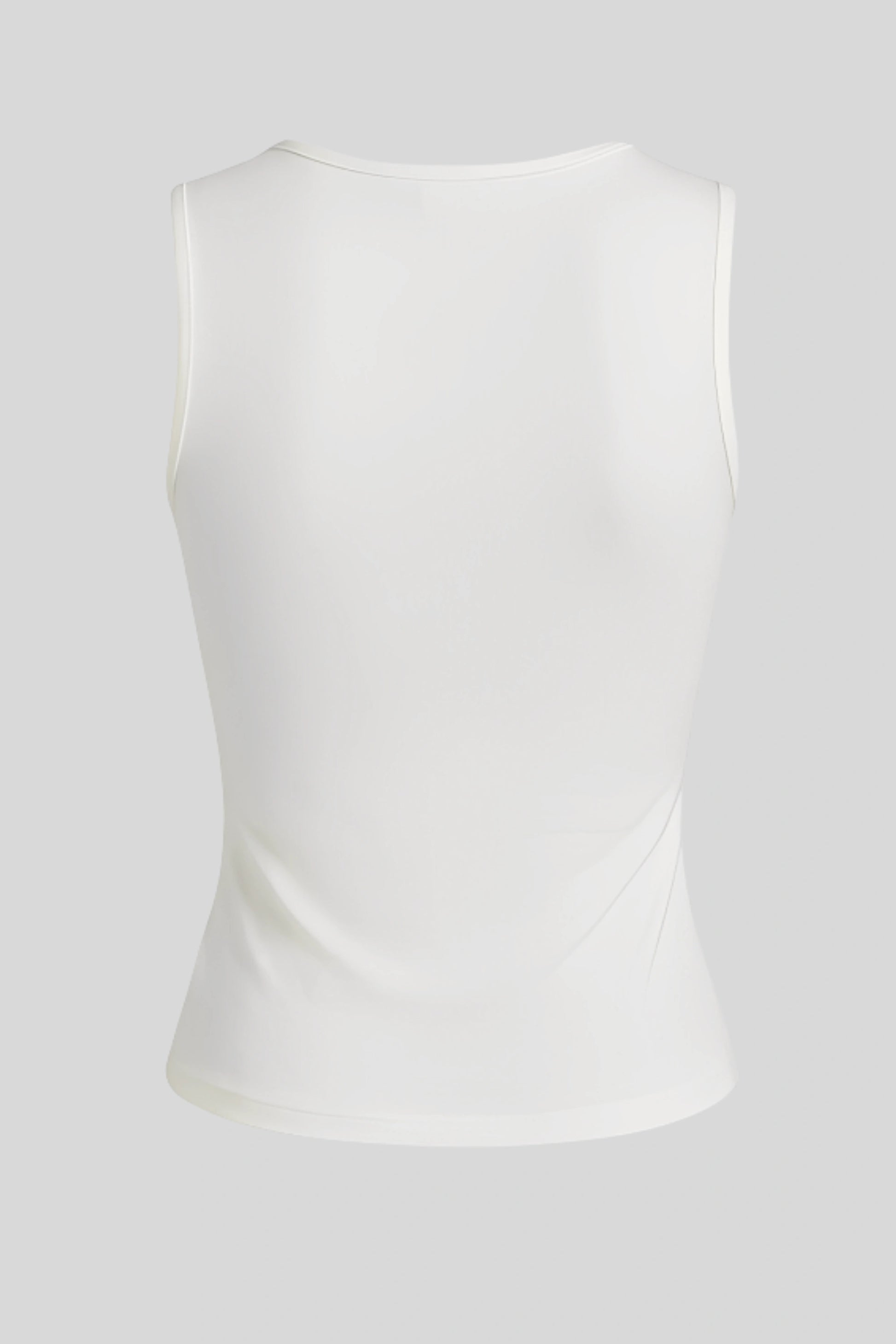 Alzya Sleeveless Ruched V-Neck Top_white