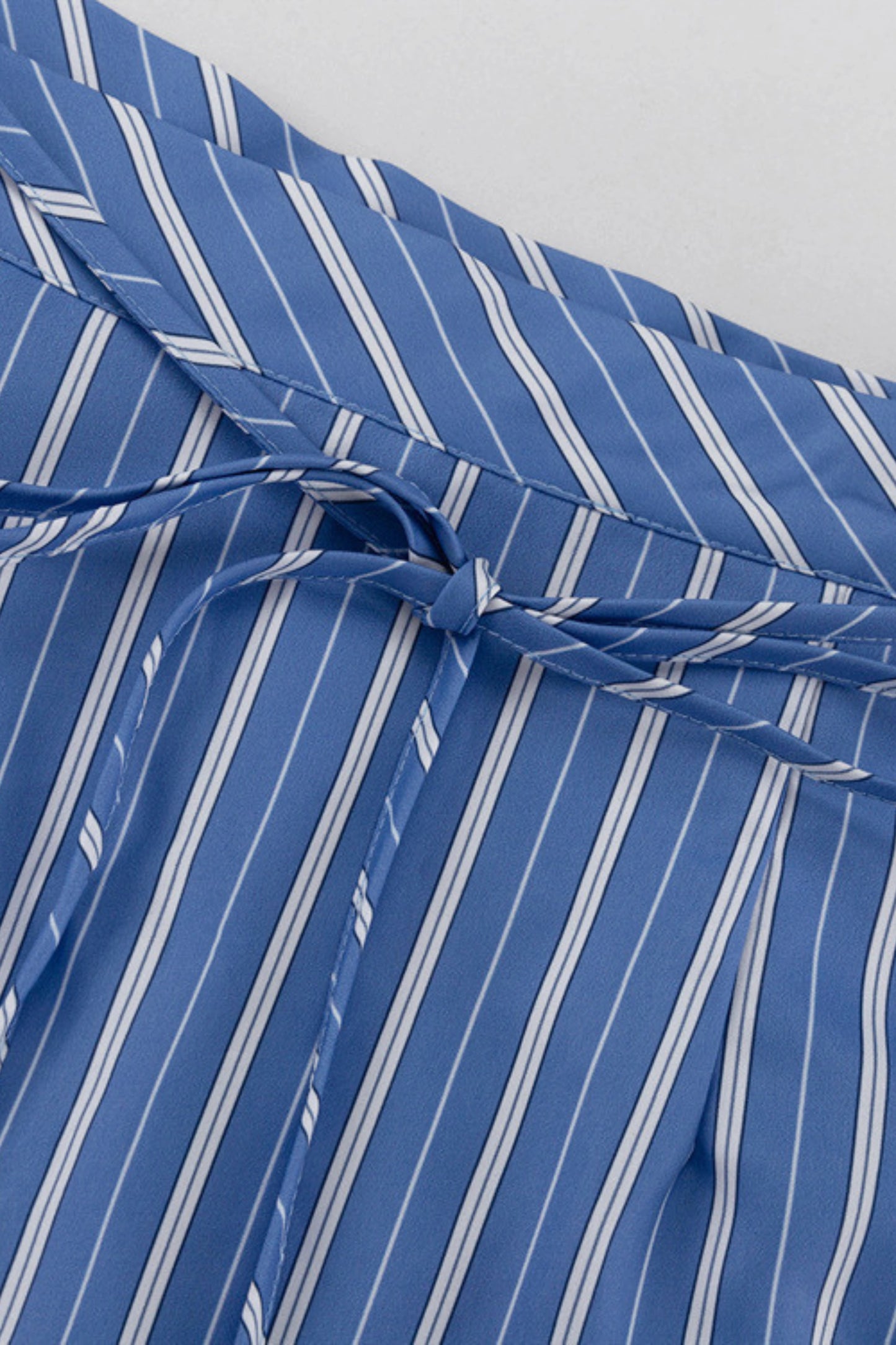 Striped Shirt And Wrap Mini Skirt Set Color: