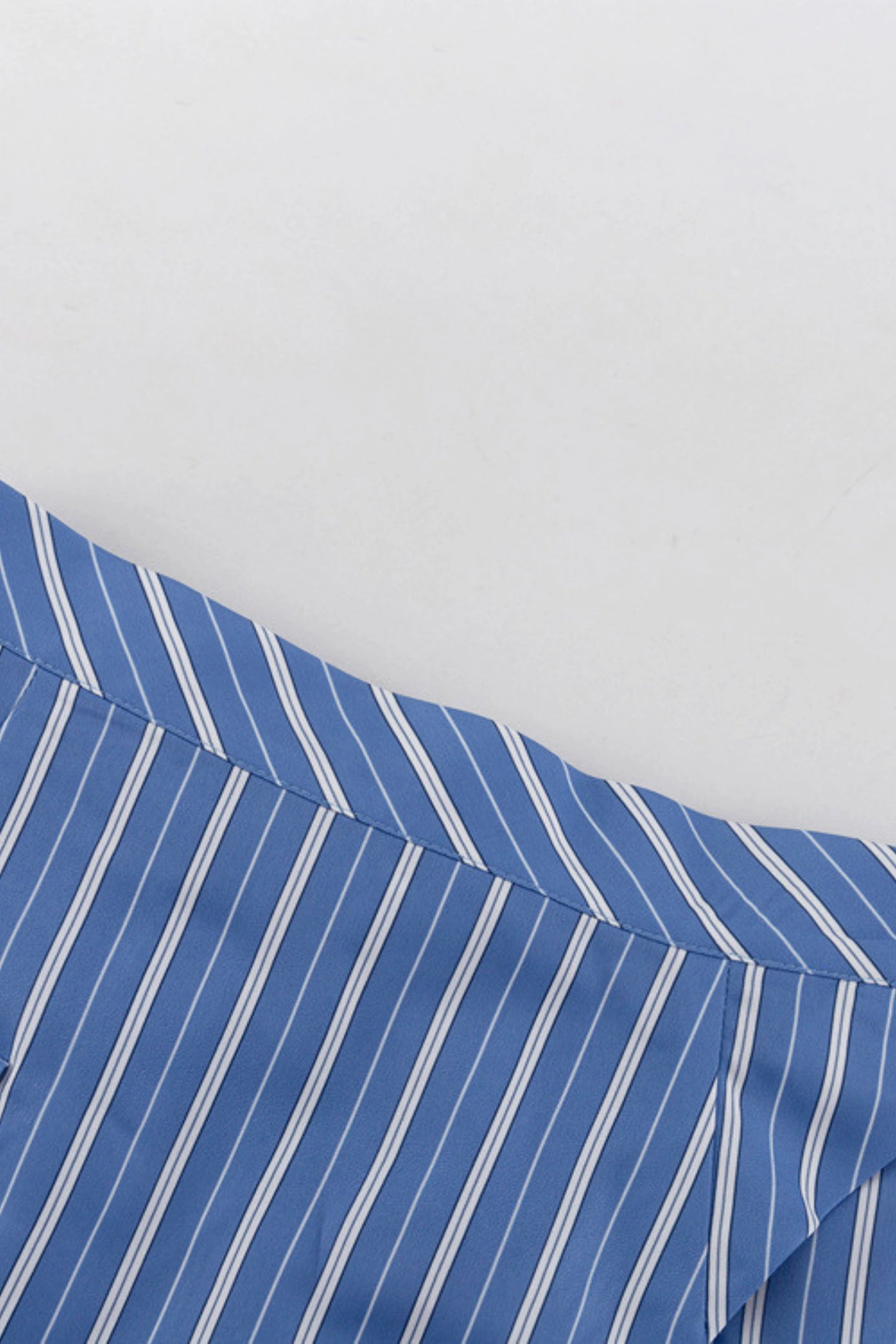 Striped Shirt And Wrap Mini Skirt Set Color: