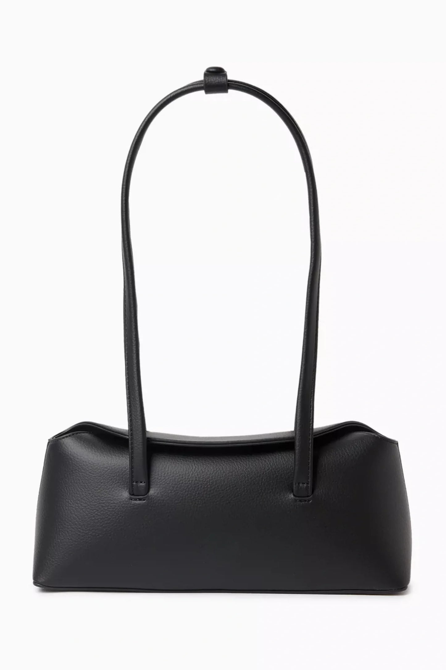 Structured Black PU Underarm Shoulder Bag Black