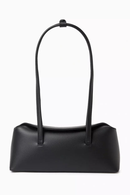 Structured Black PU Underarm Shoulder Bag Black