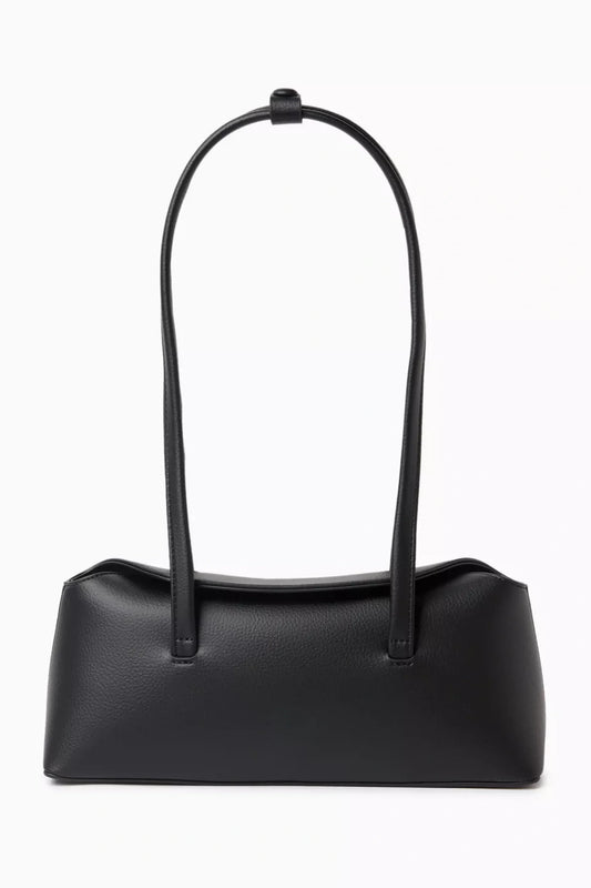 Structured Black PU Underarm Shoulder Bag Black