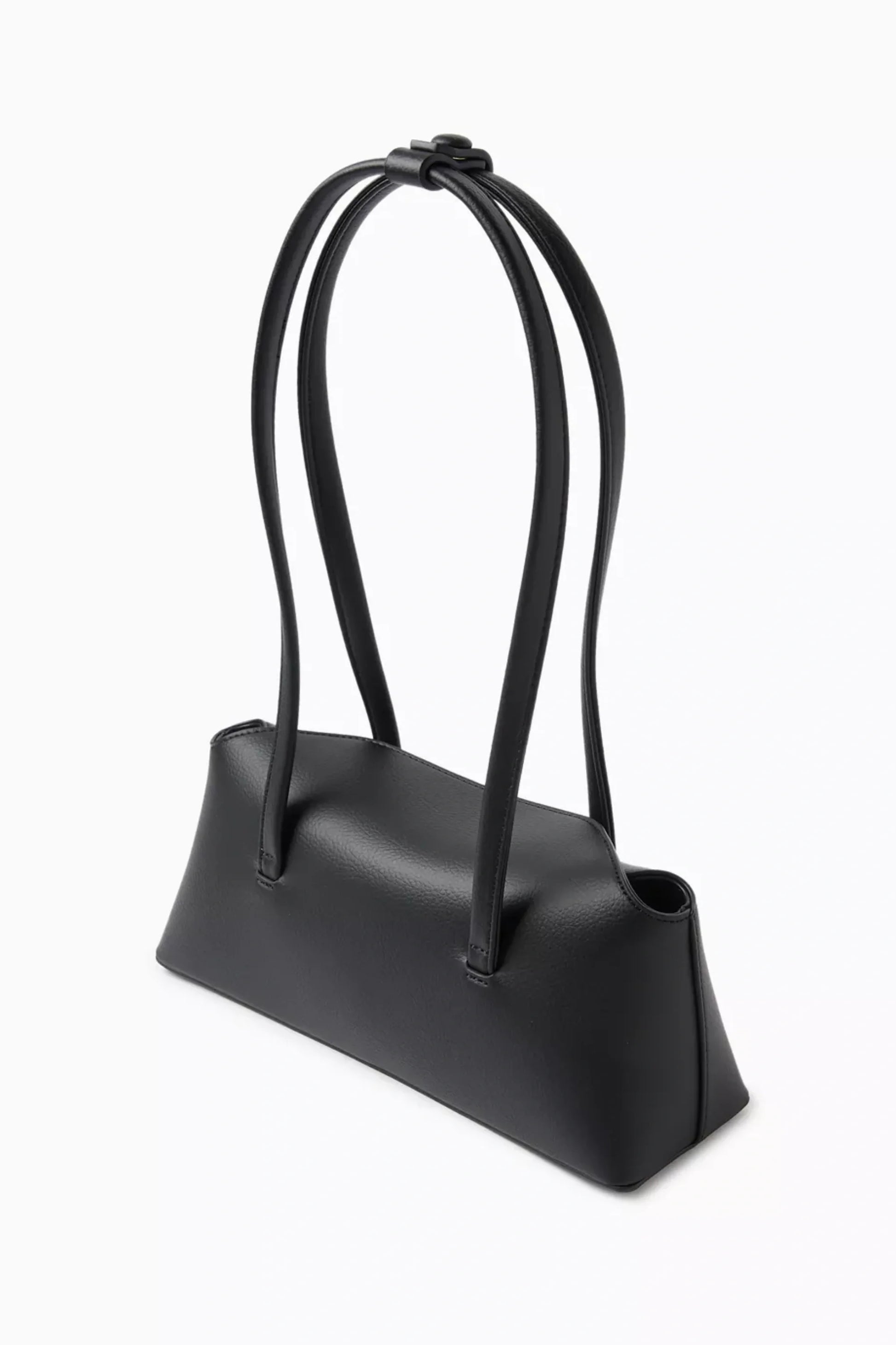 Structured Black PU Underarm Shoulder Bag Black