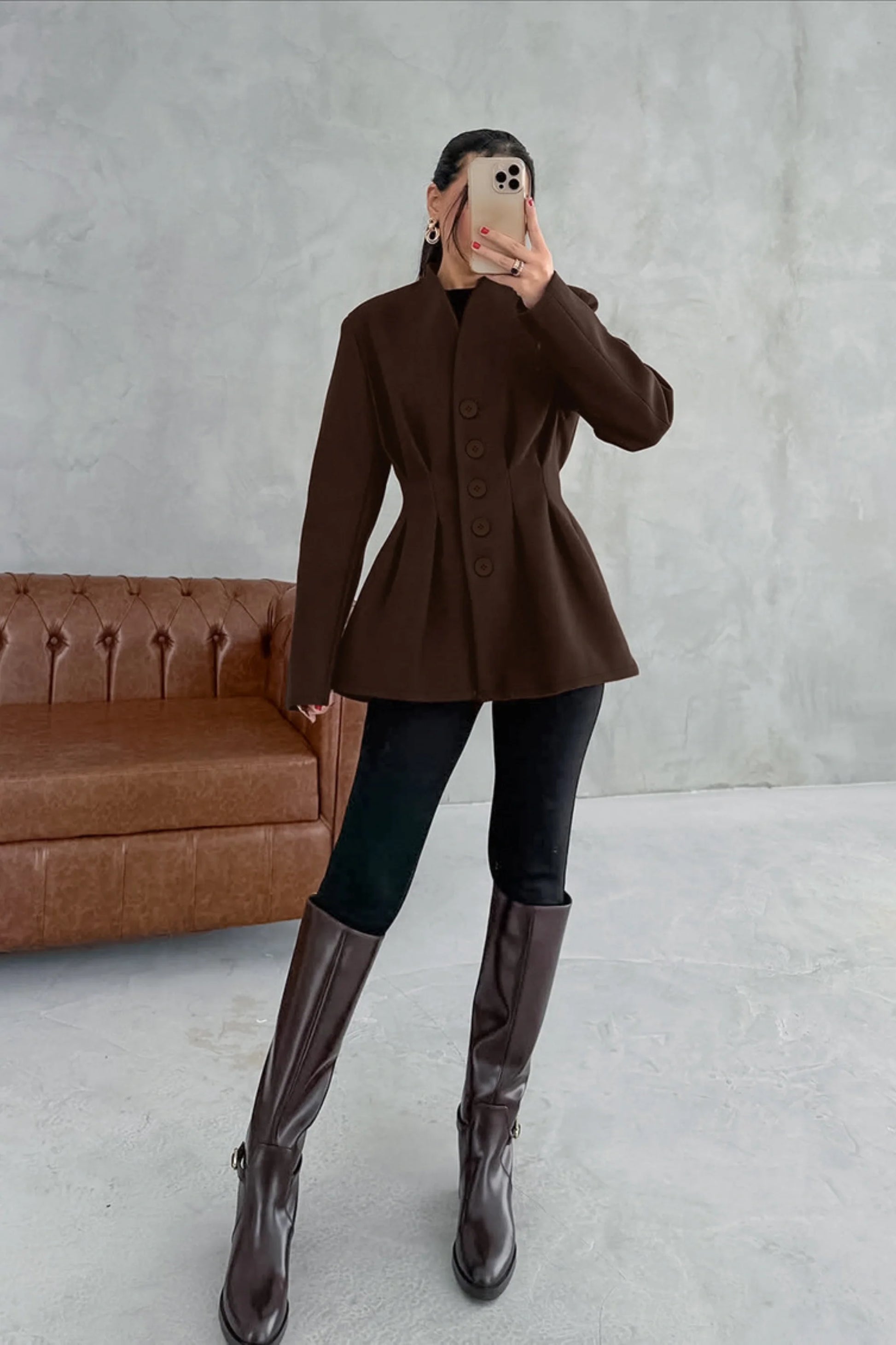 Alzya Tailored Fitted Brown Blazer � Long Sleeve