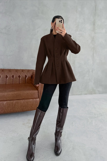 Alzya Tailored Fitted Brown Blazer � Long Sleeve