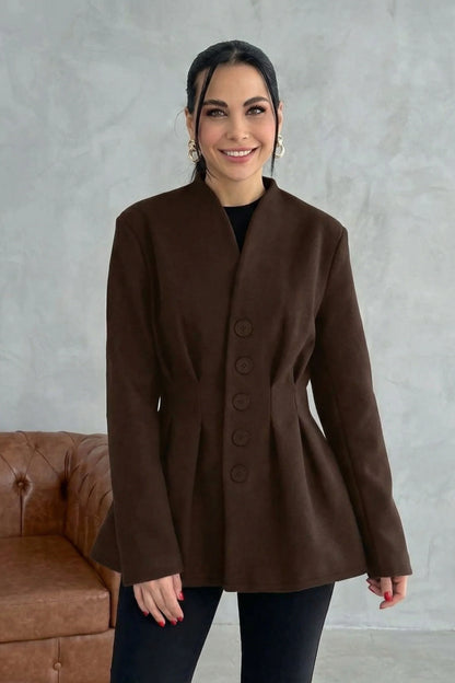 Alzya Tailored Fitted Brown Blazer � Long Sleeve