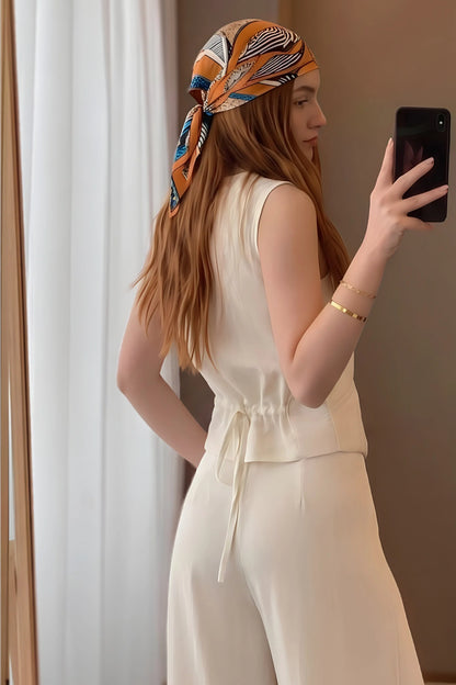 Linen Set That Cinches the Waist & Lengthens the Legs White