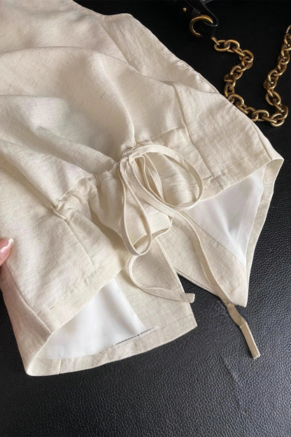 Linen Set That Cinches the Waist & Lengthens the Legs White