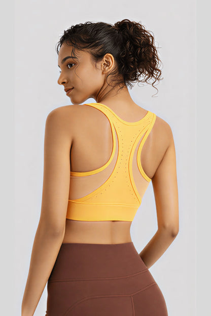 Alzya Zip-front sports bra firm support_orange