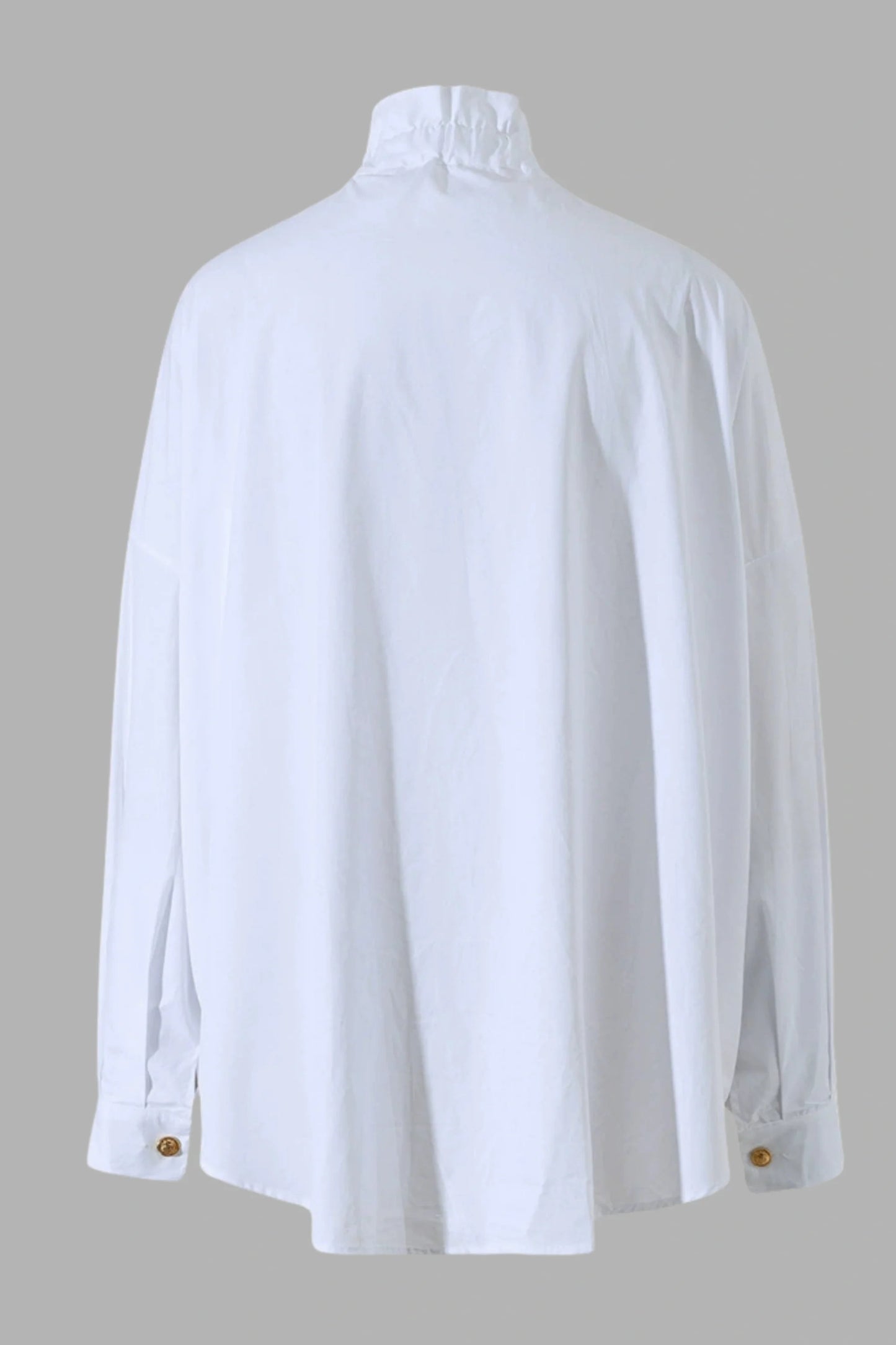 Vintage Court Lace-Collar Oversized White Shirt Blouse White