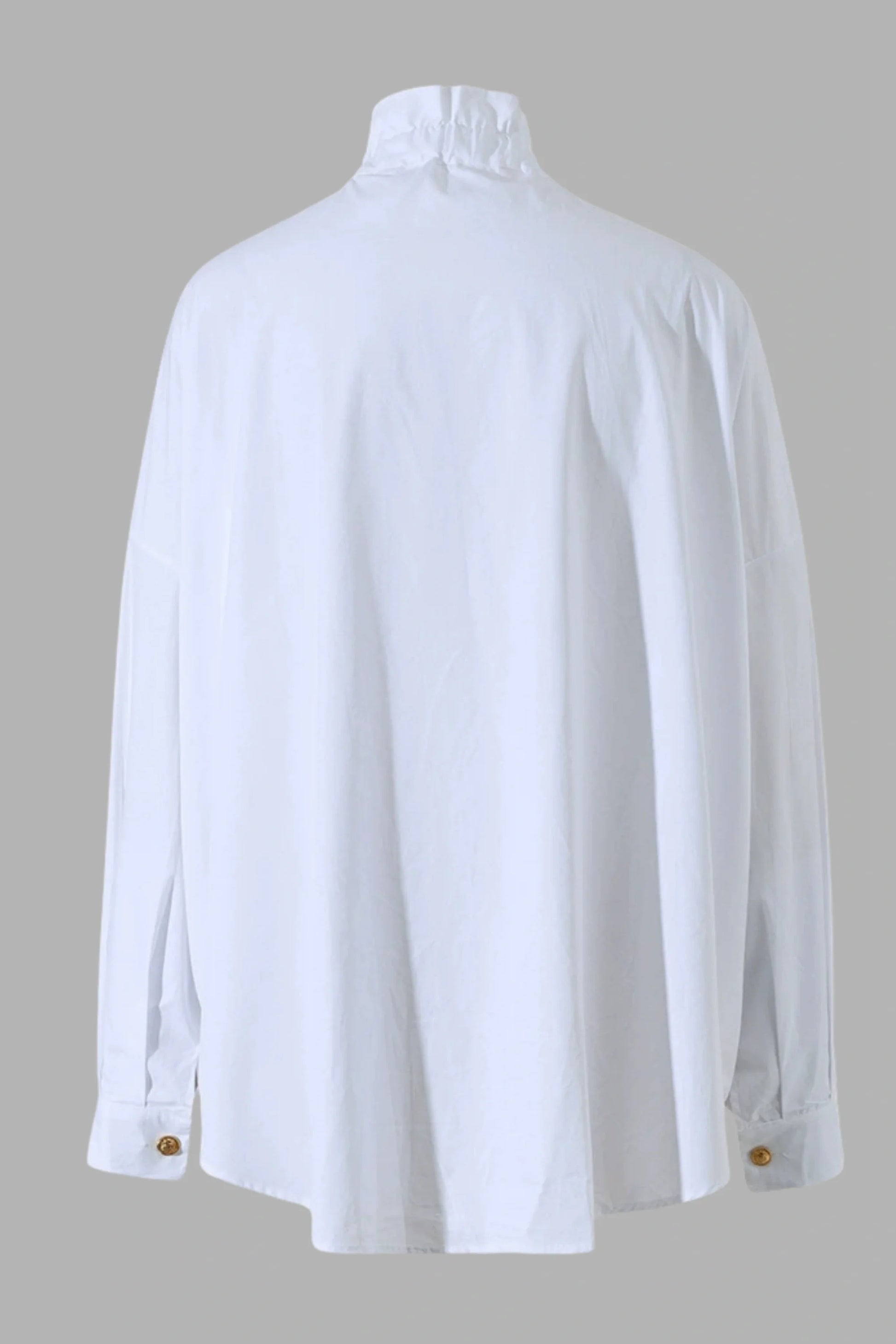 Vintage Court Lace-Collar Oversized White Shirt Blouse White