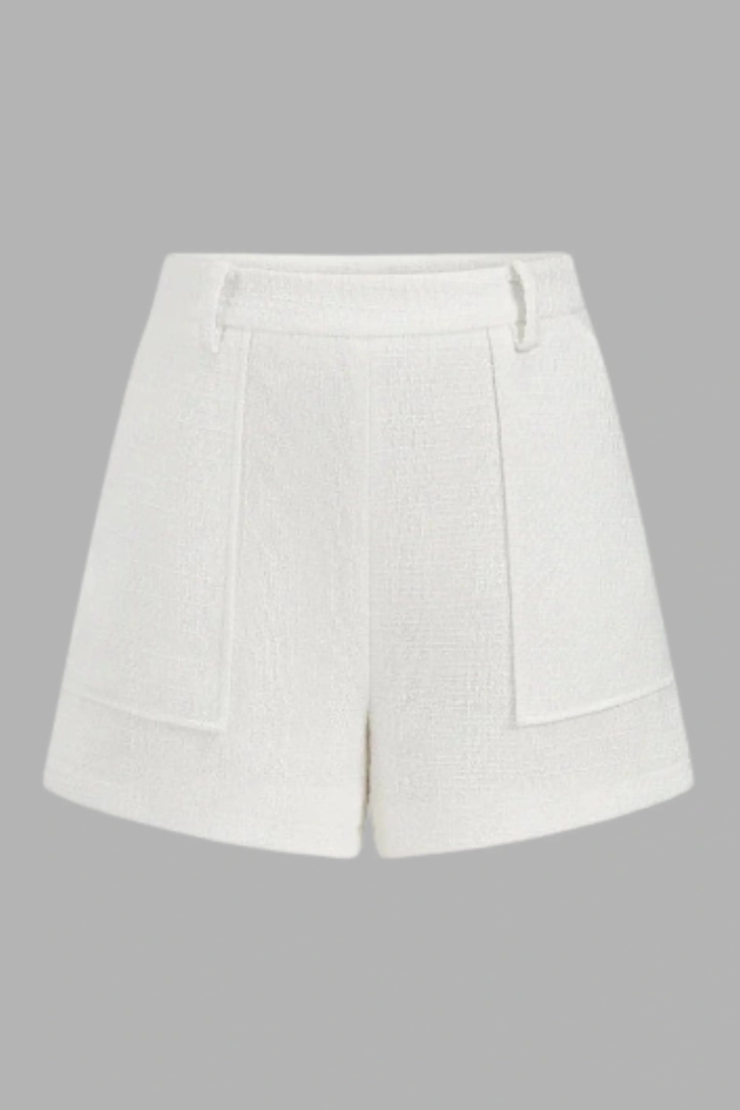 White Tweed Set That Creates a Waist Without Trying White