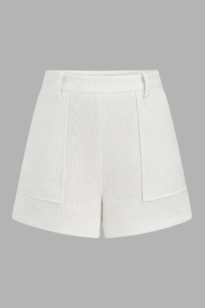 White Tweed Set That Creates a Waist Without Trying White