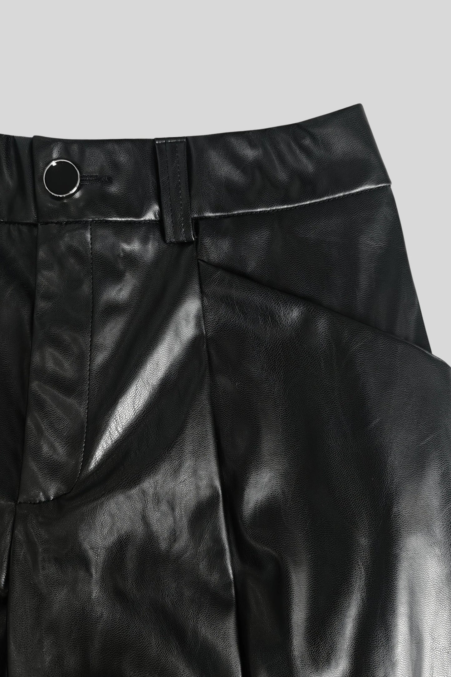 Alzya High-waisted straight-leg matte PU leather pants