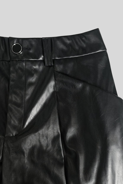 Alzya High-waisted straight-leg matte PU leather pants