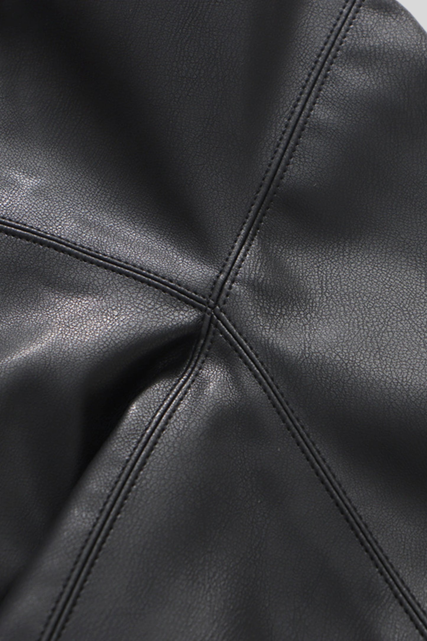 Asymmetrical Faux Leather Midi Skirt With Lace Color: