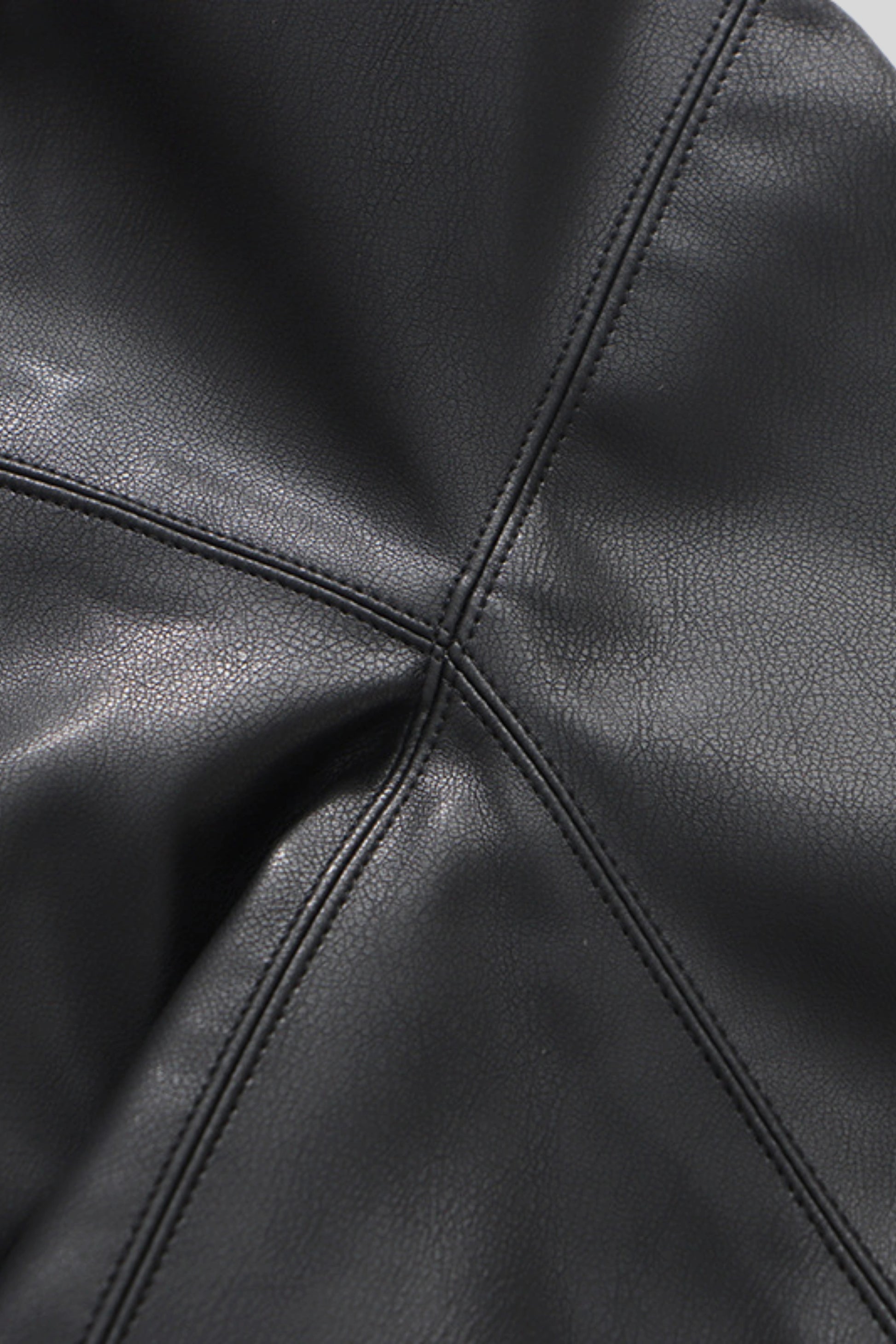 Asymmetrical Faux Leather Midi Skirt With Lace Color: