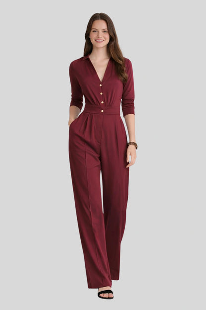 The Elegant Jumpsuit That Shapes the Silhouette Without Restriction Red
