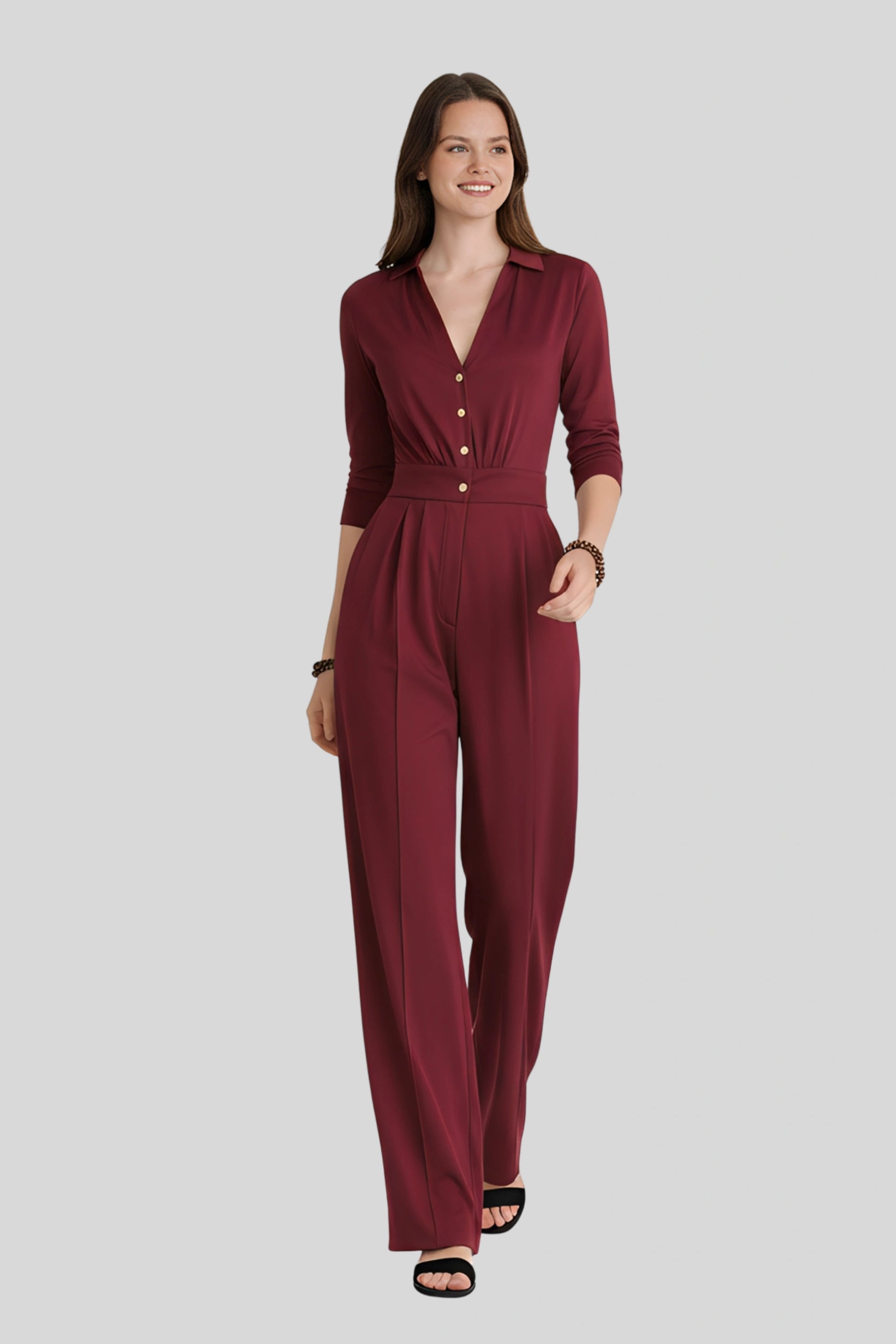 The Elegant Jumpsuit That Shapes the Silhouette Without Restriction Red