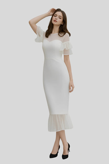 The White Midi Dress That Balances Structure and Lightness White