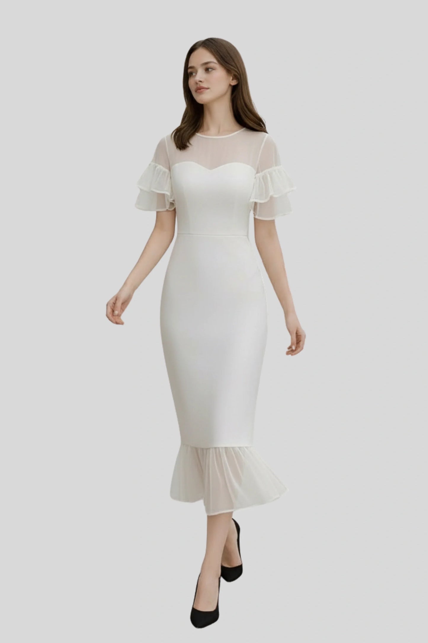 The White Midi Dress That Balances Structure and Lightness White