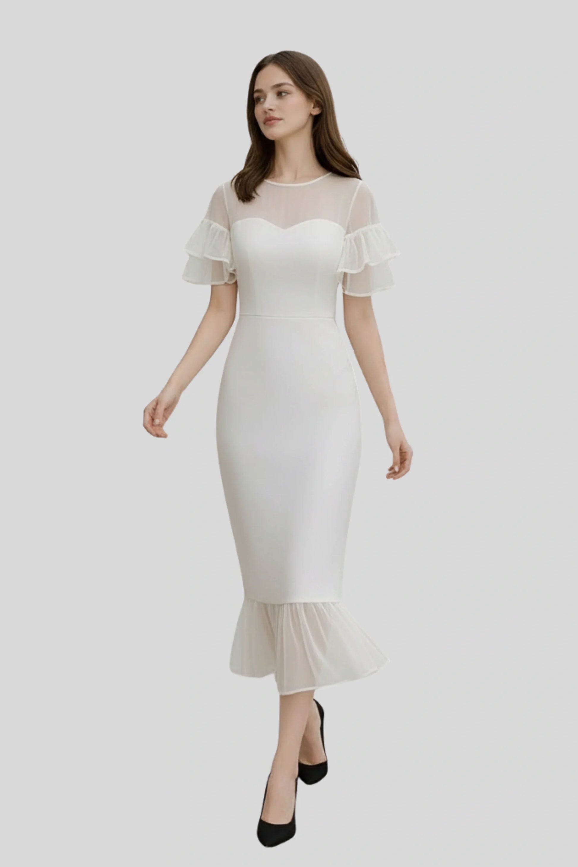 The White Midi Dress That Balances Structure and Lightness White