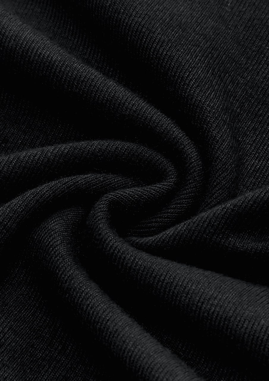 Asymmetric Draped Neck Long-Sleeve Top Black