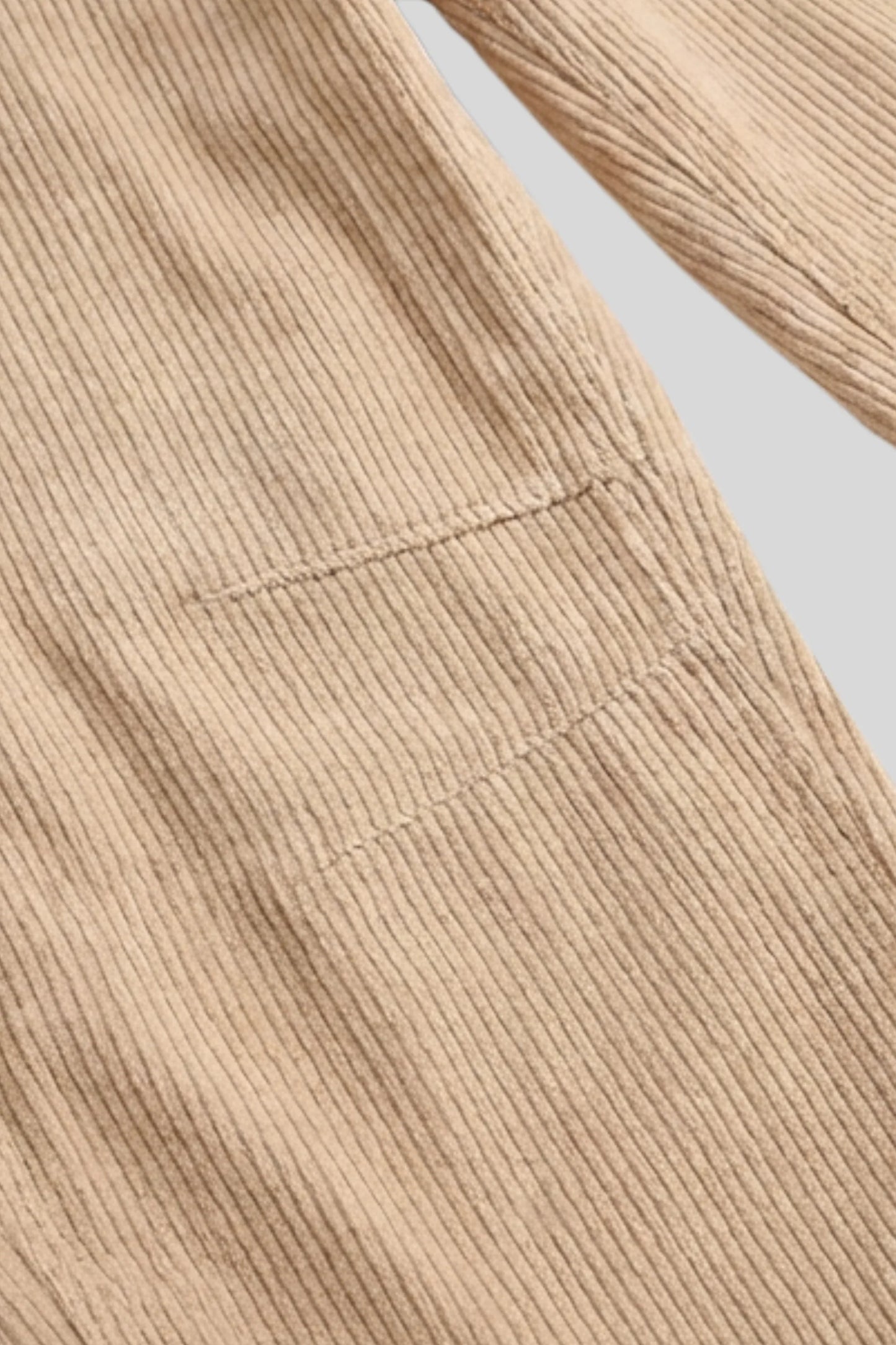 Alzya Beige Corduroy Barrel Leg Pants � High Waist Wide Fit � BEIGE