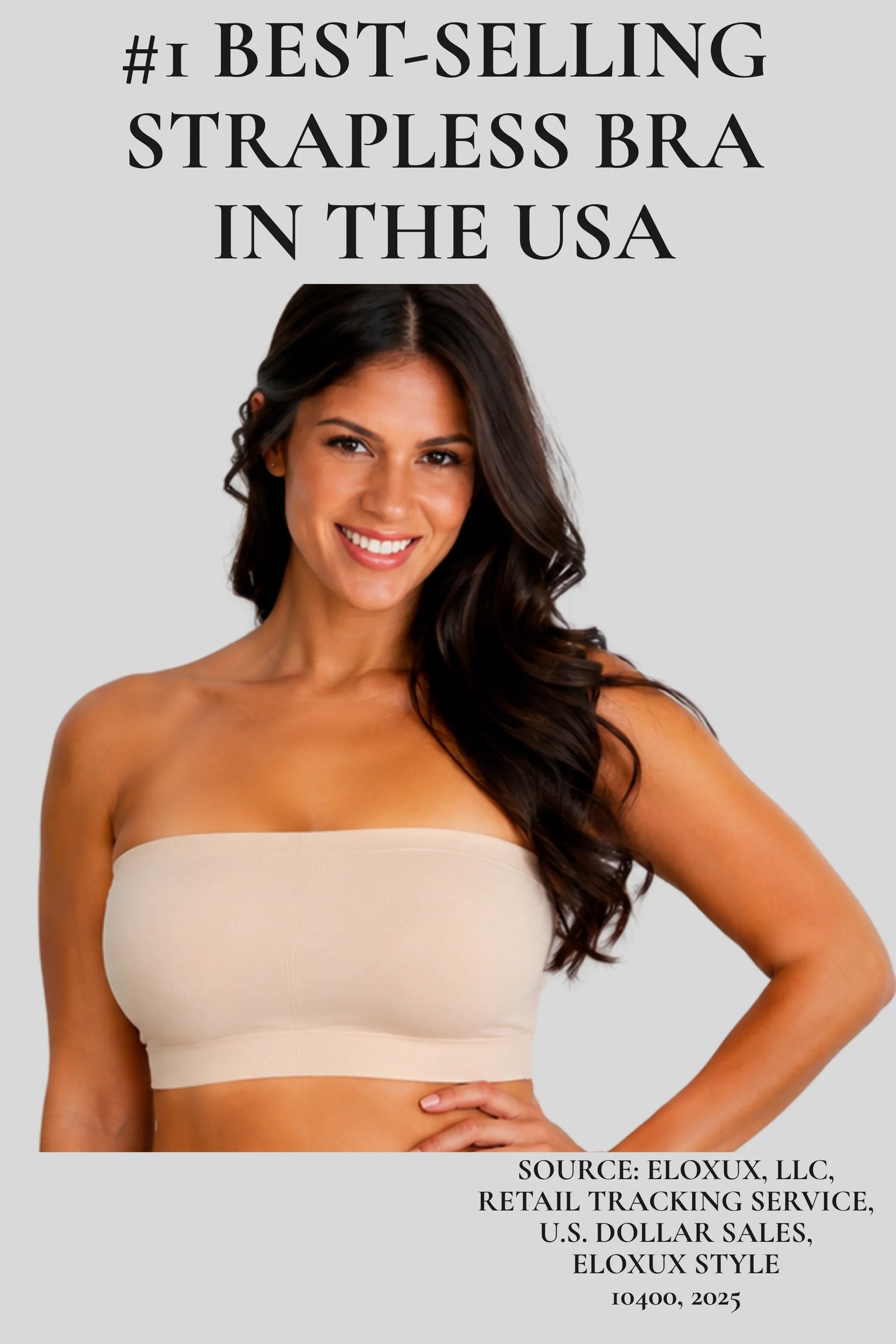 Beige seamless strapless bandeau bra top all size tube top wireless soft stretch everyday top  Beige