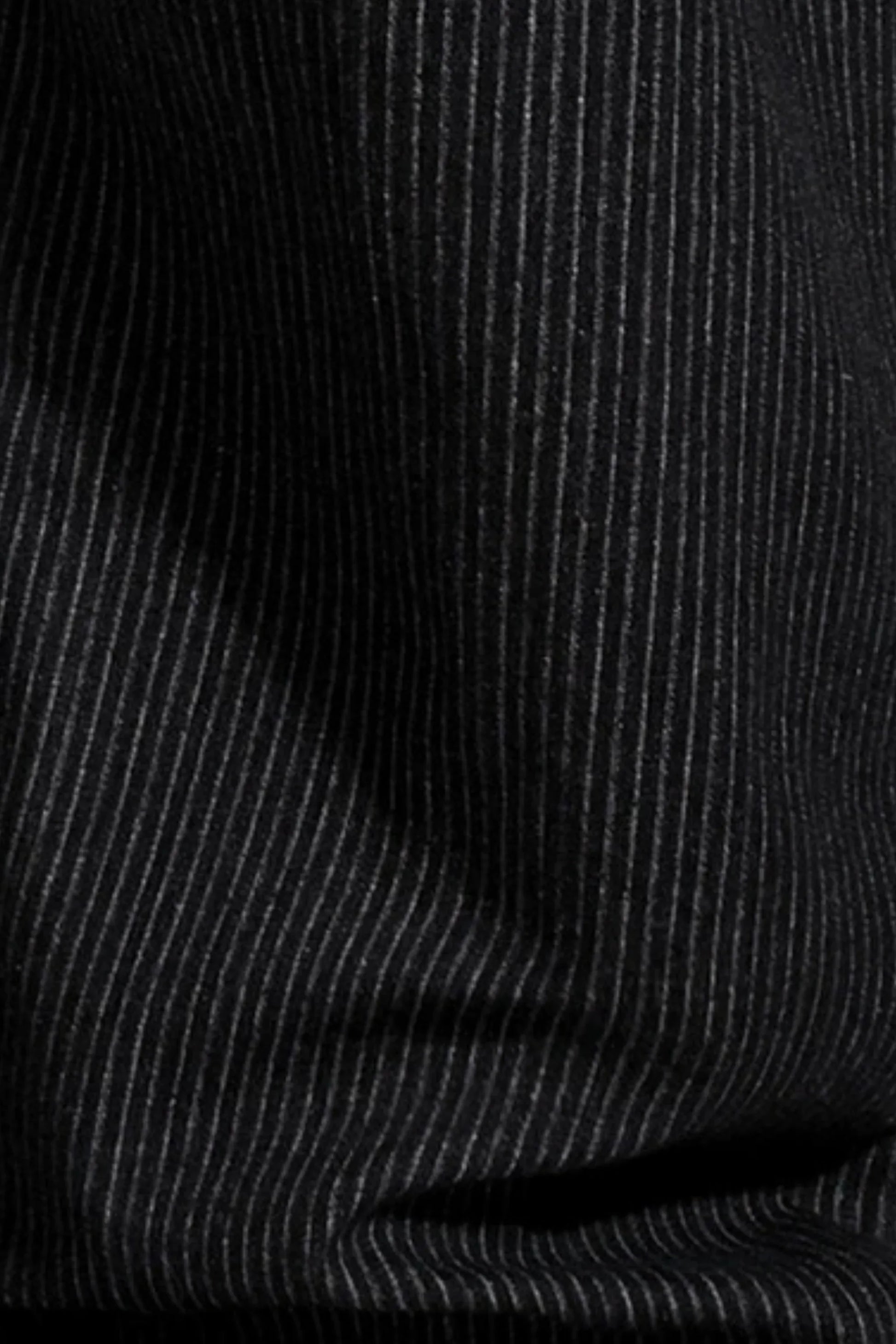 Alzya Black Pinstripe Wide Leg Pants � High Waist Pleated Fit � BLACK