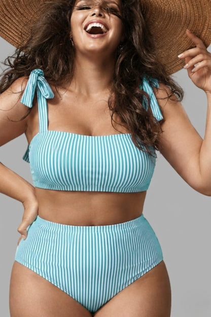 Pink_ribbed_tie_shoulder_bikini_set_high-waist_two-piece_swimsuit_regular_plus_size_engineered_for_all_body_types blue