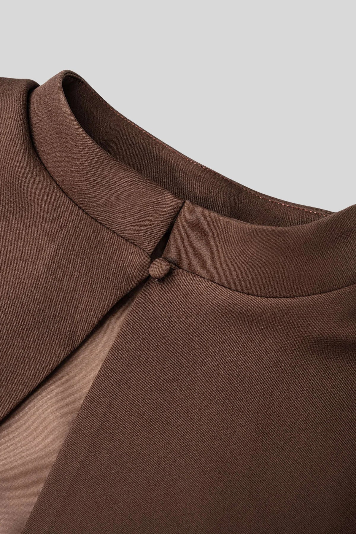 Cape Sleeve Keyhole Peplum Top Brown